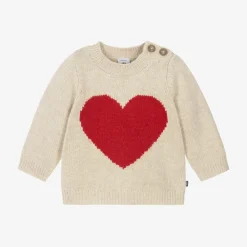 Petit Bateau Tops*Baby Girls Beige Wool Knit Sweater