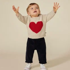 Petit Bateau Tops*Baby Girls Beige Wool Knit Sweater