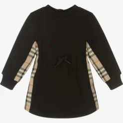 Burberry Dresses*Baby Girls Black Cotton Check Dress
