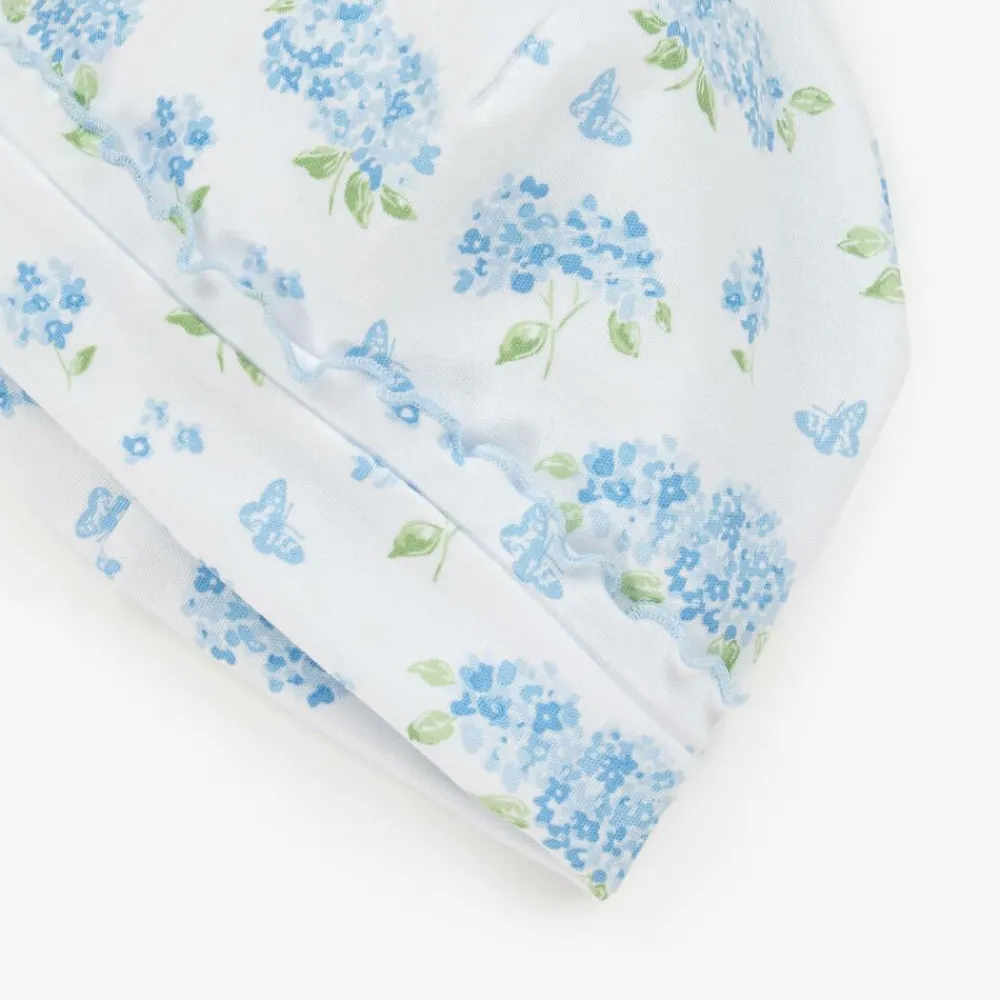 Kissy Kissy Hats|Hats*Baby Girls Blue Cotton Heavenly Hydrangeas Hat