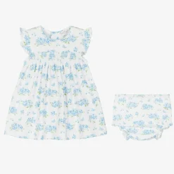 Kissy Kissy Dresses*Baby Girls Blue Cotton Heavenly Hydrangeas Dress