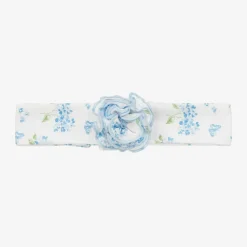 Kissy Kissy Hair Accessories|Hair Accessories*Baby Girls Blue Cotton Heavenly Hydrangeas Bib