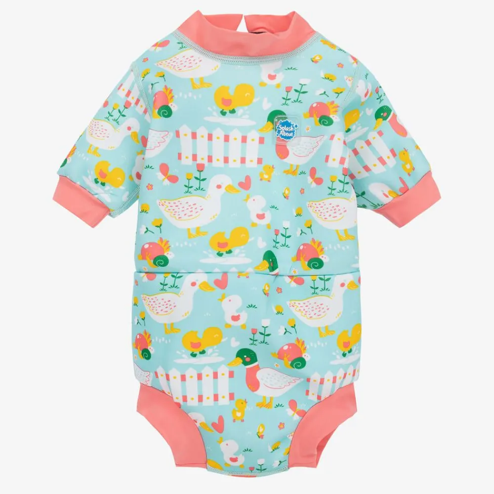 Splash About Swimwear*Baby Girls Blue Happy Nappy Wet Suit (UPF 50+)