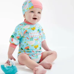 Splash About Swimwear*Baby Girls Blue Happy Nappy Wet Suit (UPF 50+)
