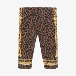 Versace Leggings|Leggings*Baby Girls Brown Wild Barocco Leggings