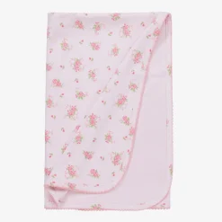 Kissy Kissy Gifts*Baby Girls Cotton Pink Rose Scrolls Blanket (73cm)