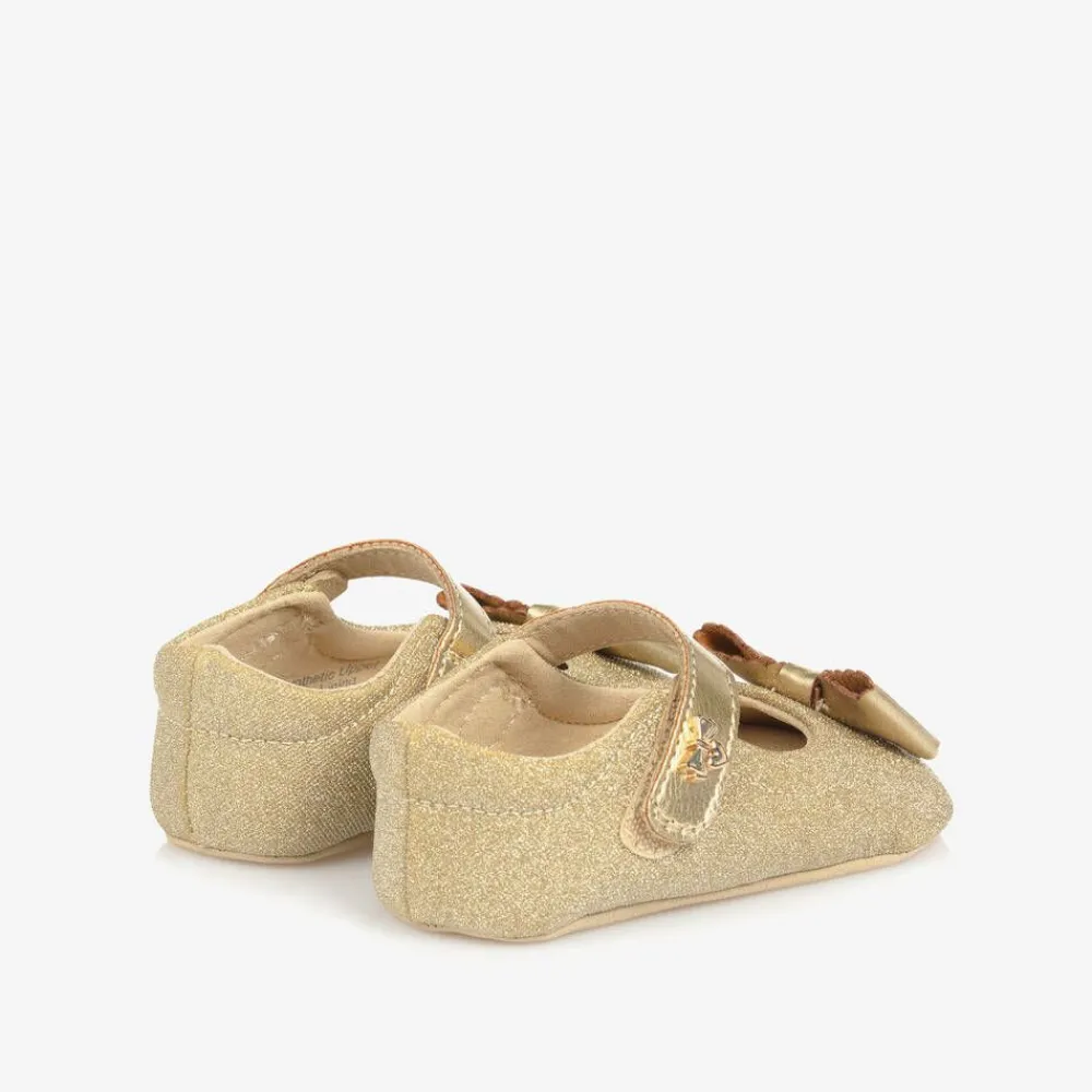 Angels Face Pre Walkers|Pre Walkers*Baby Girls Gold Glitter Pre-Walker Shoes