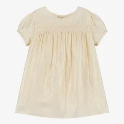 Versace Dresses*Baby Girls Gold Greca Crêpe Dress