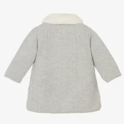 Paz Rodríguez Coats & Jackets*Baby Girls Grey Knitted Coat