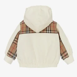 Burberry Coats & Jackets*Baby Girls Ivory & Beige Check Jacket