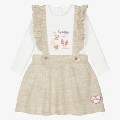 Guess Outfit Sets|Outfit Sets*Baby Girls Ivory & Beige Skirt Set