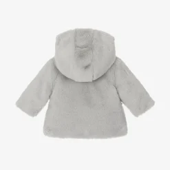 Patachou Coats & Jackets*Baby Girls Ivory & Grey Reversible Coat