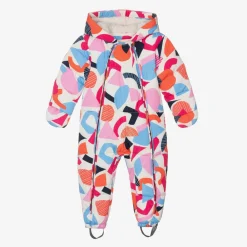 Joyday Snowwear|Snowwear*Baby Girls Ivory & Pink Puffer Snowsuit