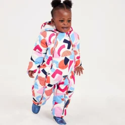 Joyday Snowwear|Snowwear*Baby Girls Ivory & Pink Puffer Snowsuit