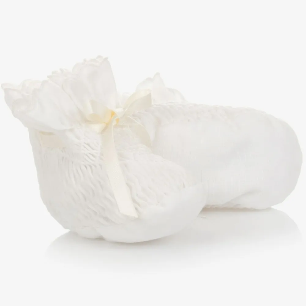Sarah Louise Booties|Booties*Baby Girls Ivory Booties