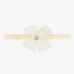 Cute Cute Hair Accessories*Baby Girls Ivory Bow Headband