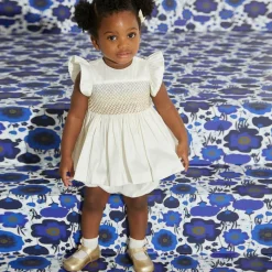 Story Loris Socks*Baby Girls Ivory Bow Socks