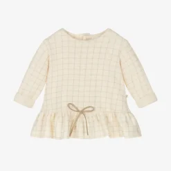 1 + in the family Dresses|Dresses*Baby Girls Ivory Check Cotton Dress