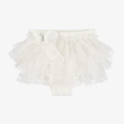 Beau KiD Shorts|Shorts*Baby Girls Ivory Cotton Bloomer Shorts