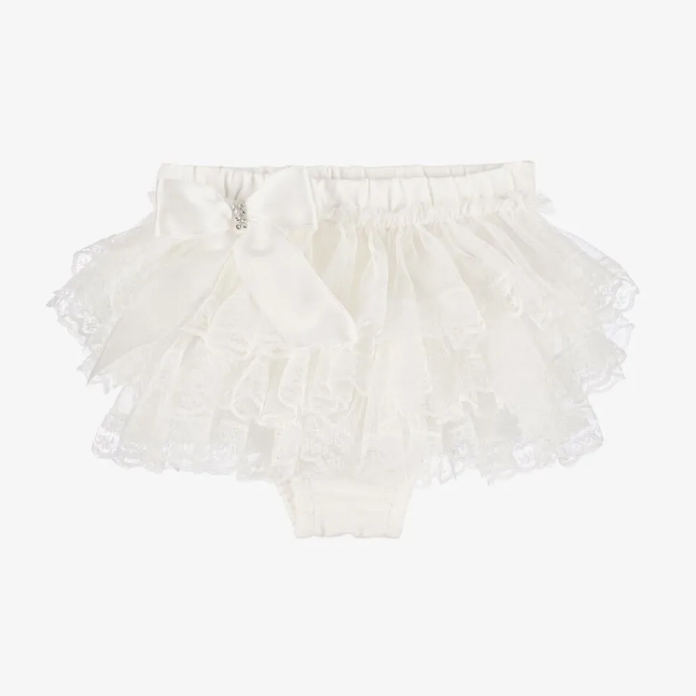 Beau KiD Shorts|Shorts*Baby Girls Ivory Cotton Bloomer Shorts