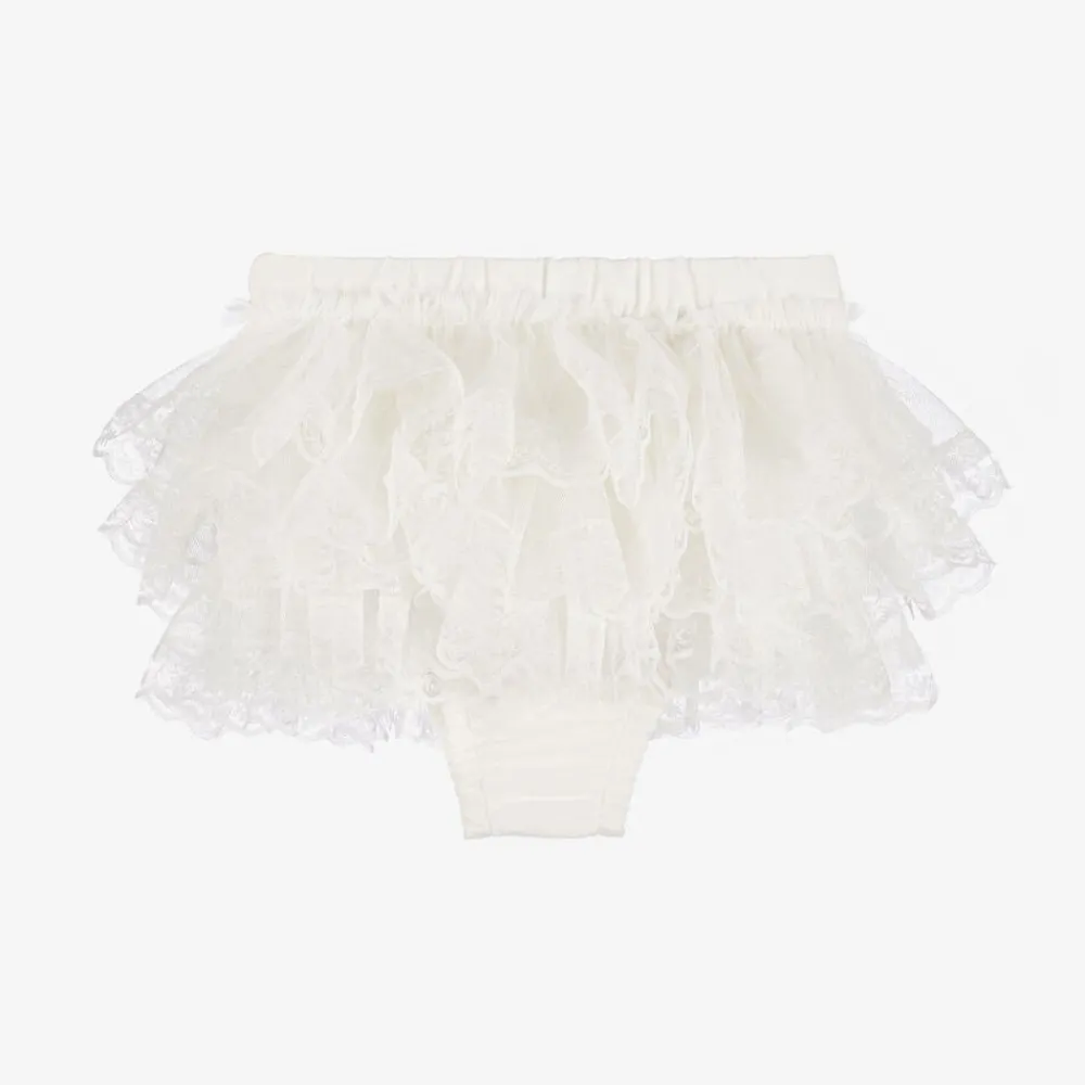 Beau KiD Shorts|Shorts*Baby Girls Ivory Cotton Bloomer Shorts