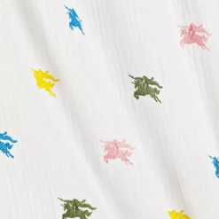 Burberry Dresses*Baby Girls Ivory Cotton EKD Logo Dress