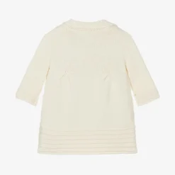 iDO Mini Coats & Jackets*Baby Girls Ivory Cotton Knit Pram Coat