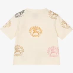 Burberry Tops*Baby Girls Ivory Cotton Logo T-Shirt