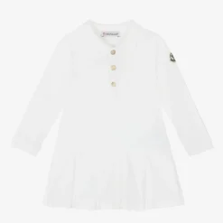 Moncler Enfant Dresses*Baby Girls Ivory Cotton Piqué Dress