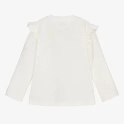 Moschino Baby Tops*Baby Girls Ivory Cotton Teddy Bear Top