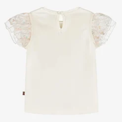 AIGNER Tops*Baby Girls Ivory Cotton T-Shirt