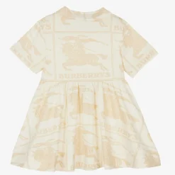 Burberry Dresses*Baby Girls Ivory EKD Cotton Dress