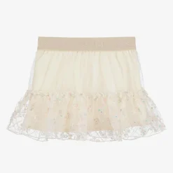AIGNER Skirts*Baby Girls Ivory Embroidered Tulle Skirt