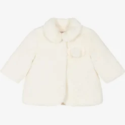 Mayoral Coats & Jackets*Baby Girls Ivory Faux Fur Coat