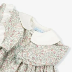 Abuela Tata Dresses*Baby Girls Ivory Floral Print Cotton Dress Set