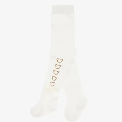 A Dee Tights|Tights*Baby Girls Ivory Knit Bear Tights