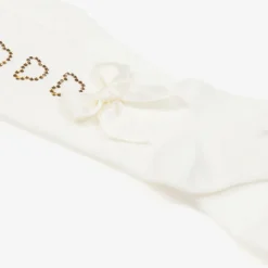 A Dee Tights|Tights*Baby Girls Ivory Knit Bear Tights