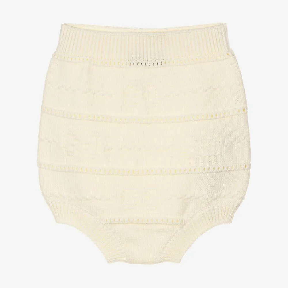 Gucci Shorts*Baby Girls Ivory Knitted GG Shorts
