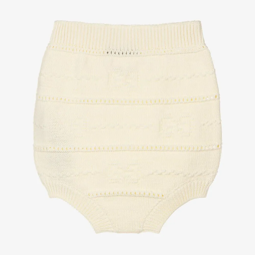 Gucci Shorts*Baby Girls Ivory Knitted GG Shorts