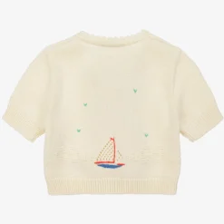 Gucci Tops*Baby Girls Ivory Knitted Boat Cardigan
