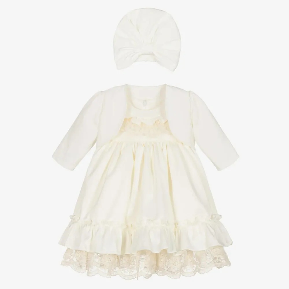 Andreeatex Dresses*Baby Girls Ivory Lace Dress Set