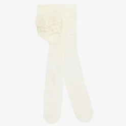 Carlomagno Tights|Tights*Baby Girls Ivory Lace Frill Tights
