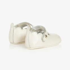Beatrice amp; George Traditional Shoes*Baby Girls Ivory Leather Pre-Walker Shoes