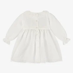Artesanía Granlei Gifts*Baby Girls Ivory Organza & Lace Dress