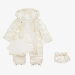 Mayoral Newborn Snowwear|Coats & Jackets*Baby Girls Ivory Padded Snowsuit