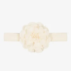 Lemon Loves Layette Hair Accessories|Hair Accessories*Baby Girls Ivory Pima Cotton Headband Eggnog