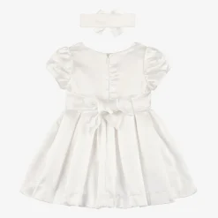 Beau KiD Dresses*Baby Girls Ivory Satin Dress Set