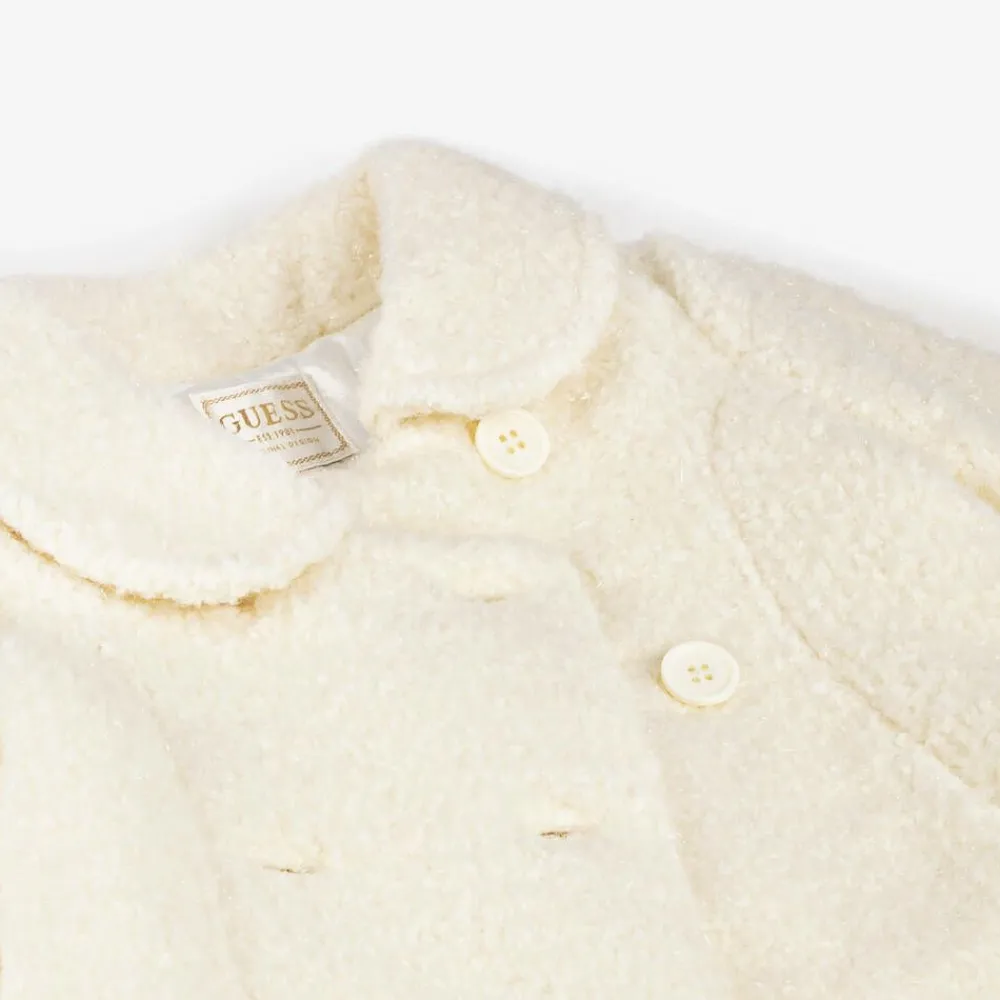 Guess Coats & Jackets*Baby Girls Ivory Sherpa Fleece Coat