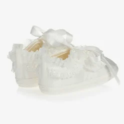 Early Days Pre Walkers|Pre Walkers*Baby Girls Ivory Silk Shoes
