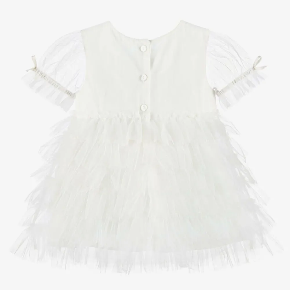 Tutu du Monde Dresses*Baby Girls Ivory Tulle & Beads Dress